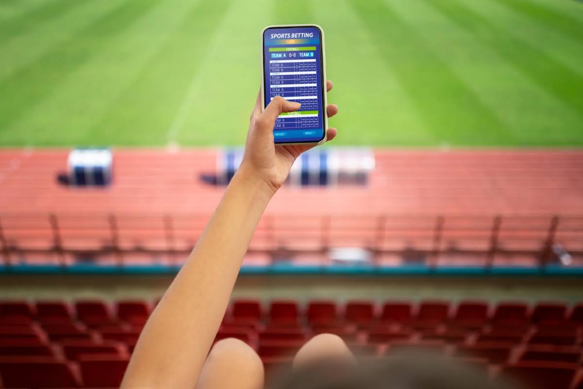 Sports betting on a smartphone.